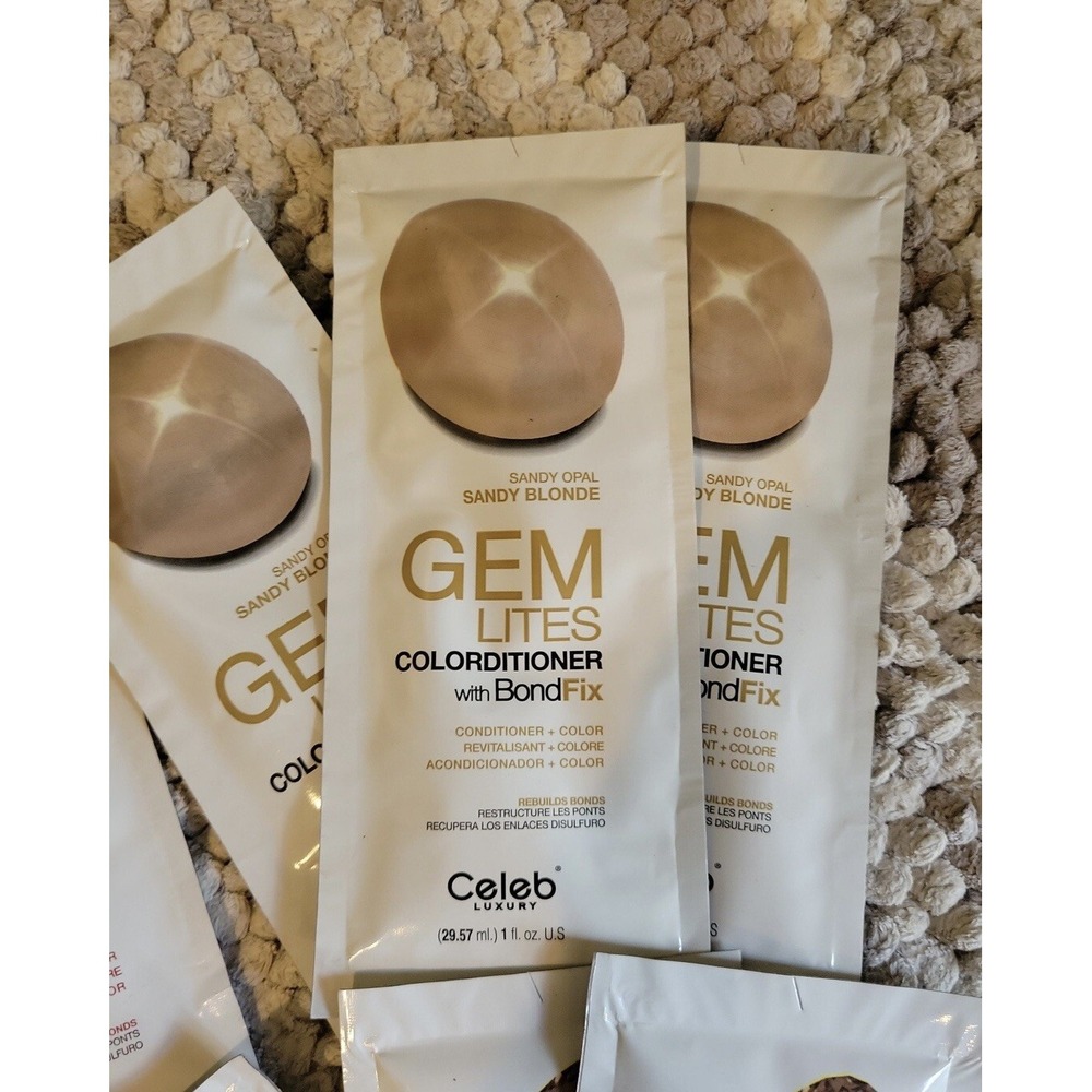 Celeb Luxury GEM LITES Colorditioner Sample Packs Brown Red Blonde‎ 10 Packs - Picture 3 of 5